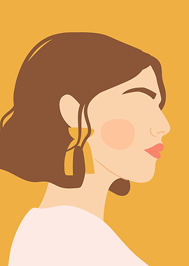 Cute modern woman face