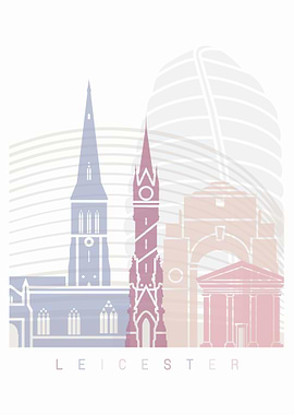 Leicester skyline poster