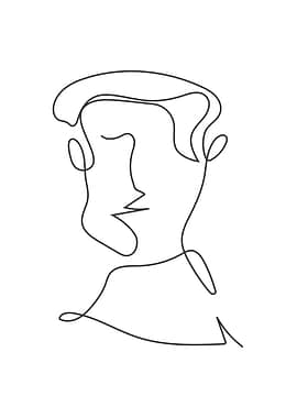 Abstract Man face line art