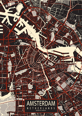 Amsterdam City Map Vector