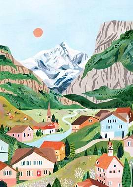 Switzerland Art Painted