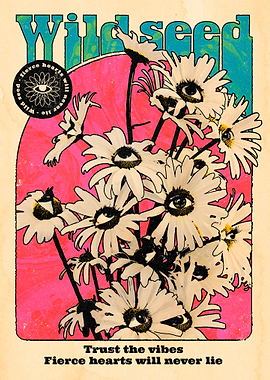 Flowers With Eyes Retro