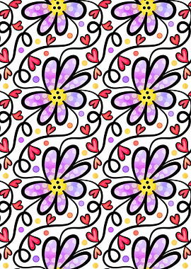 Doodle Heart Flower 08