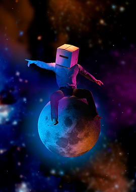 Man with box in his head