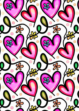 Doodle Heart Flower 04