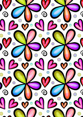 Doodle Heart Flower 05
