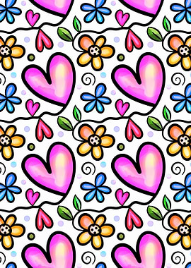 Doodle Heart Flower 03