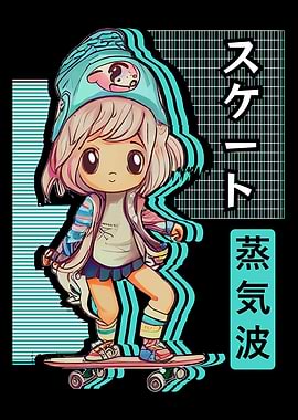 Kids Anime Skateboarder