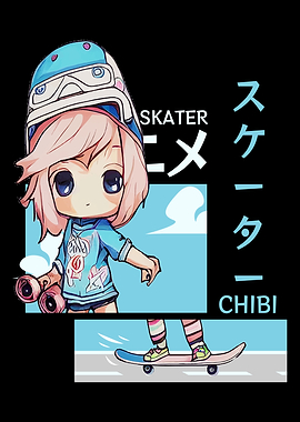 Skateboarder Anime Chibi