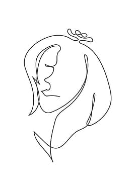 Vintage girl minimal face