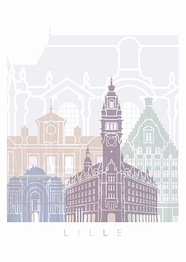 Lille skyline poster