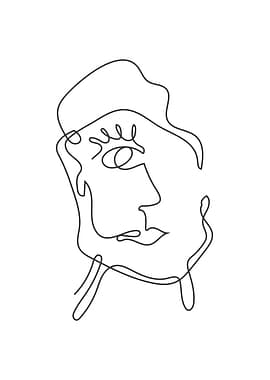 Weird face single line art