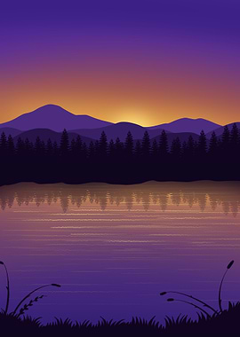 Sunset on a Lake