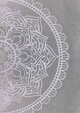 Gray lilac Mandala no 364b