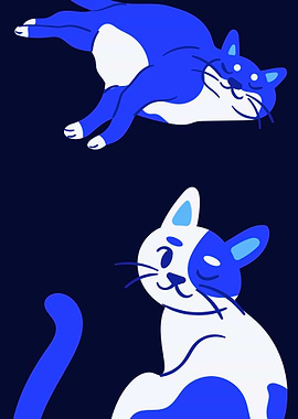 Cat in Blue