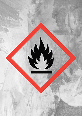 caution flammable sign