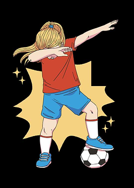 Dabbing Girl Soccer