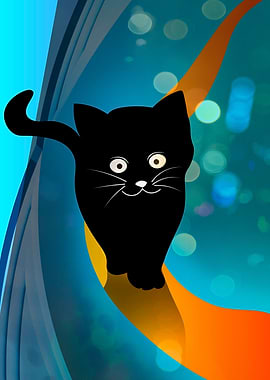 Black Kitten on catwalk