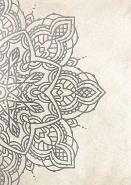 Cream gray mandala no 550b