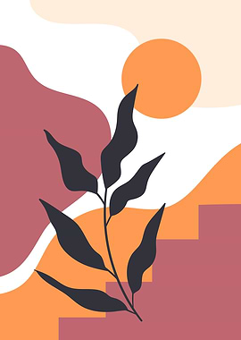 Colorful mid century sun