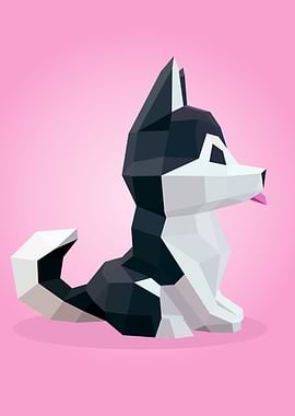 Polygon Husky Dog