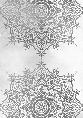 Grey white mandala no633b