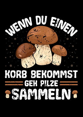 Korb Gibt Pilze Sammeln