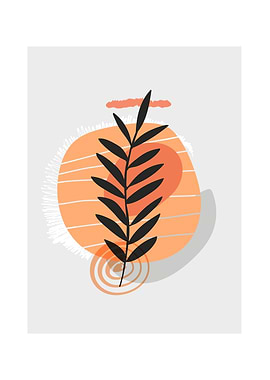 Living room leaf decor