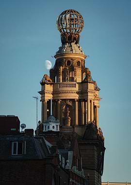 moon and building