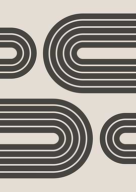 Beige black lines no153