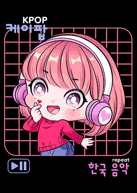 Kawaii Finger Heart Chibi