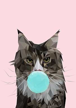 Bubble gum animal cute cat