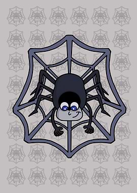 Cute spider in the web