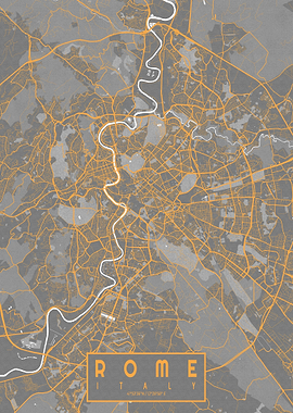 Rome City Map Bauhaus