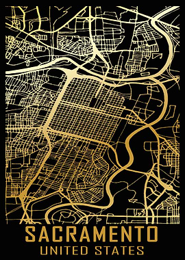 Sacramento USA City Map