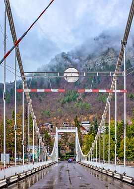 Suspension bridge over the