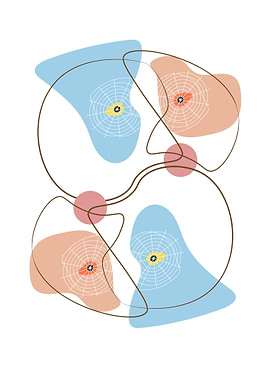 Face in abstract design