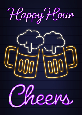 Neon Beer Sign Cheers