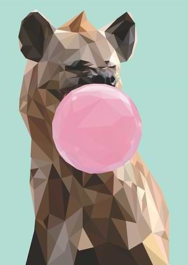 bubble gum animal hyena
