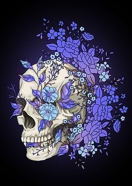 Purple Flower Skull