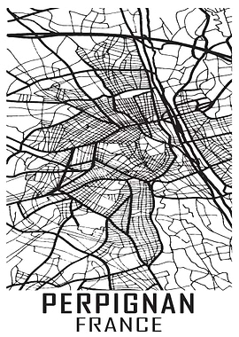 Perpignan France City Map