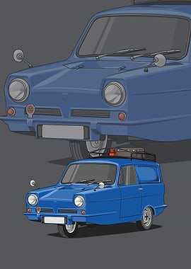 Reliant Regal blue poster
