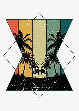 Vintage Palm Tree Beach