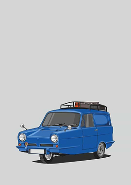 Reliant Regal blue poster