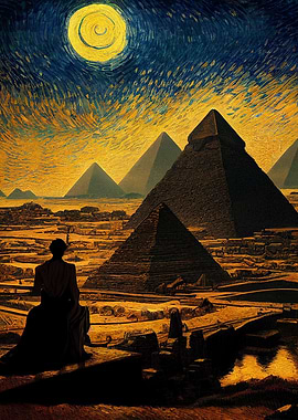 Pyramids And Starry Sky