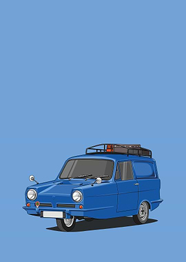 Reliant Regal blue poster