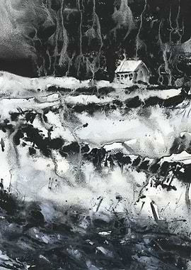 Church Iceland watercolor