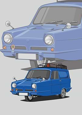 Reliant Regal blue poster