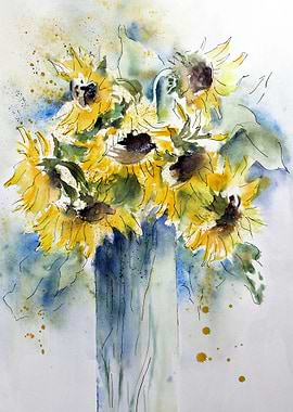 sunflowers watercolor