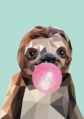 bubble gum animal sloth
